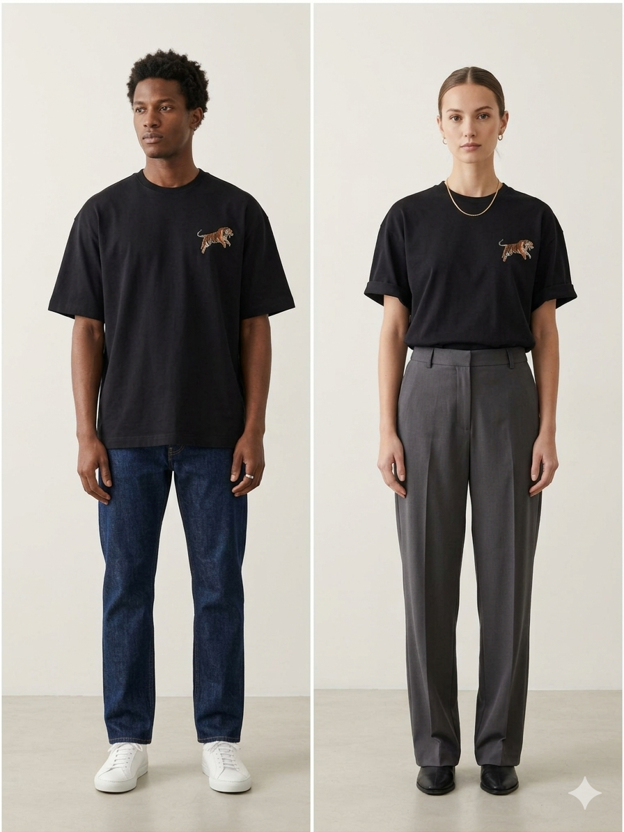 Unisex Oversized Classic T-Shirt(Leopard prints)